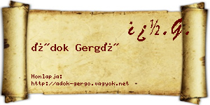 Ádok Gergő névjegykártya